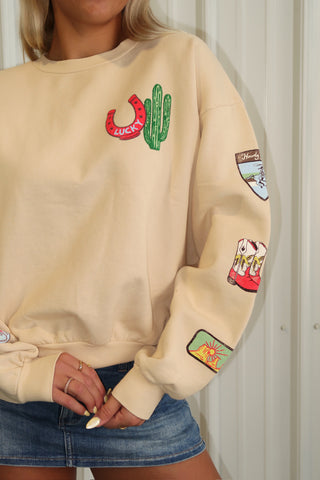 Daydreamer Western Patches Crew Sweatshirt