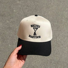 Load image into Gallery viewer, “Bikinis Martinis” Black Trucker Hat

