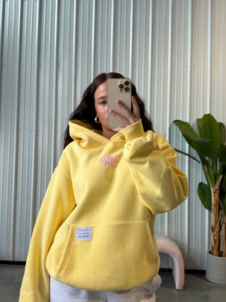 *Drift Exclusive* Happy Camp3r Lemon Yellow Puff Series Hoodie