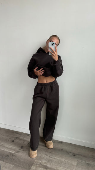 Regular Charcoal Staple Wide Leg Sweatpants