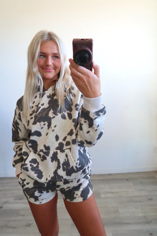 Cow Print Hoodie