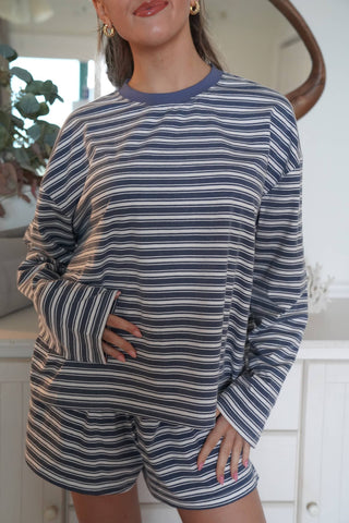 Billie Striped Loungewear Long Sleeve Top