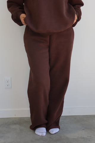Espresso Staple Wide Leg Sweatpants