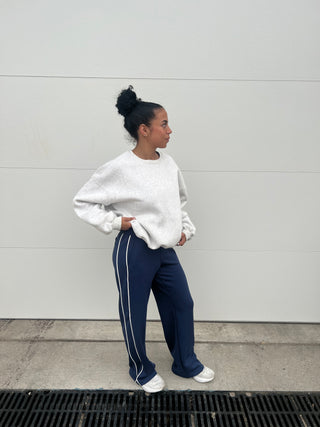 Modal Navy Flowy Side Stripe Track Pants
