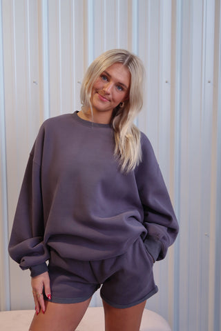 Steel Grey Staple Mid Rise Shorts