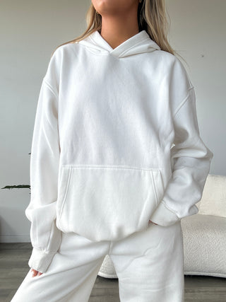 White Staple Oversized Hoodie