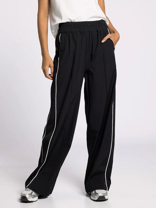 Thread & Supply Black Larissa Wide Leg Sporty Pants
