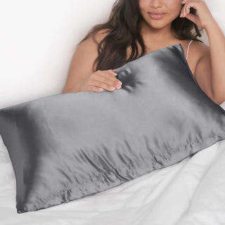 Kitsch King Size Charcoal Satin Pillowcase