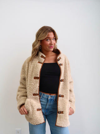 Tan Sherpa Shearling Coat