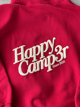 Happy Camp3r Pomegranate Red Puff Series Hoodie