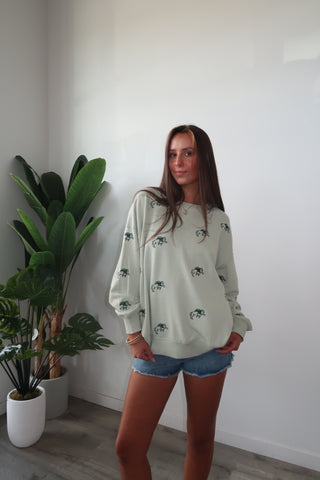 NDSU Light Green Bison Crewneck