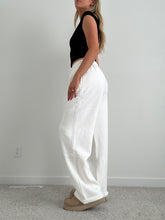 Load image into Gallery viewer, Long White Staple Wide Leg Sweatpants
