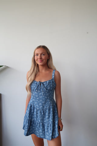 Denim Floral Dress