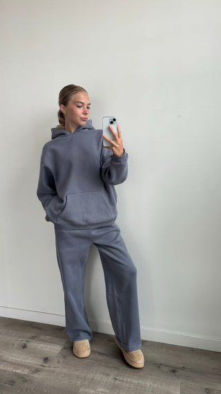 Regular French Blue Staple Wide Leg Sweatpants