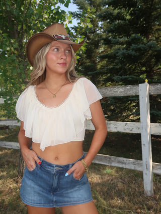 Ivory Scoop Neck Top