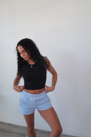 Black High Neck Cropped Tank