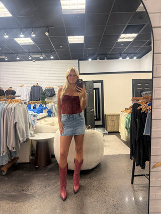 Burgundy Lace Top