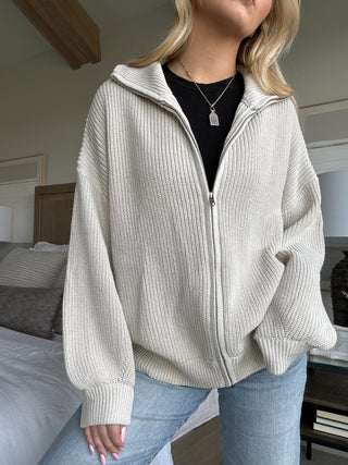 Oversized Zip Up Sweater