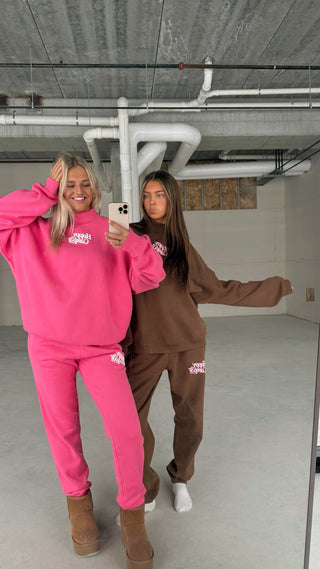 Happy Camp3r Hot Pink Mockneck Sweatshirt