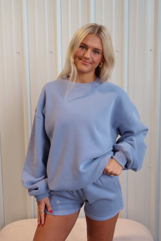 Stone Blue Staple Oversized Crewneck