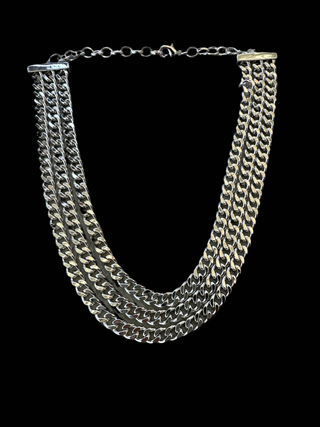 Cleopatra Layers Silver Necklace