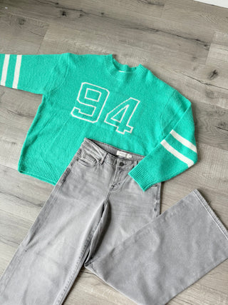 Bright Green “94” Jersey Sweater