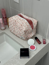 Load image into Gallery viewer, Pink Floral Makeup Bag
