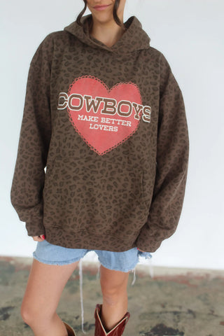 Leopard Heart “Cowboys Make Better Lovers” Hoodie