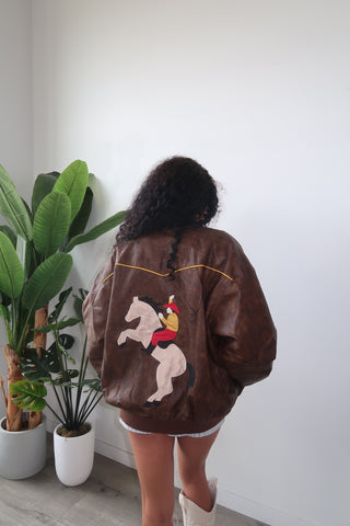 Chocolate Brown Horse Leather Jacket