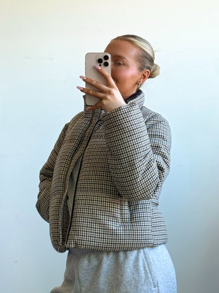 Houndstooth Puffer Jacket