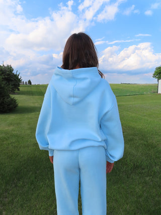 Pale Blue Staple Wide Leg Sweatpants