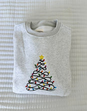 Load image into Gallery viewer, Christmas Tree Lights Embroidered Crewneck
