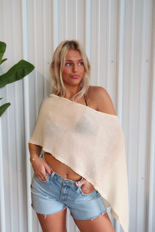 Cream Mesh Shawl