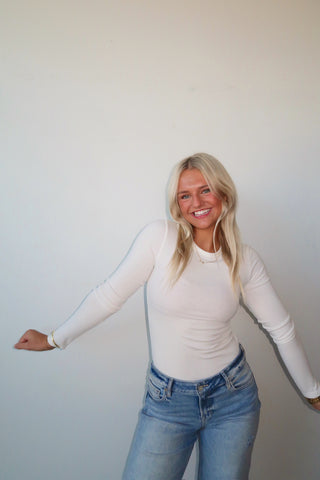 Ivory Long Sleeve Jersey T-Shirt