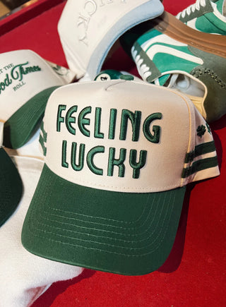 Feeling Lucky Green Vintage Trucker Hat