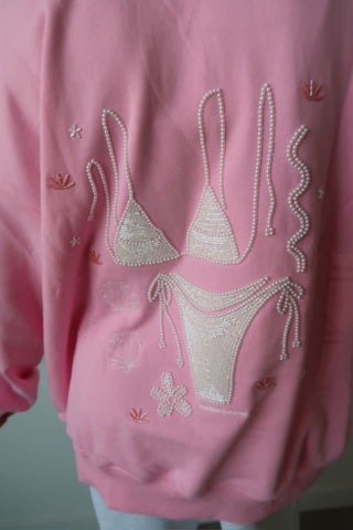 Lottie Pink Beaded Ocean Hoodie