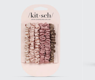 Kitsch Terracotta Ultra Petite Satin Scrunchies 6pc Set