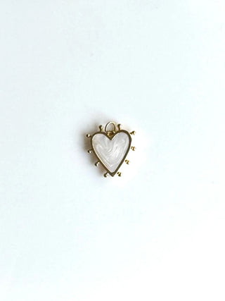 Gold & Pearl Heart Charm