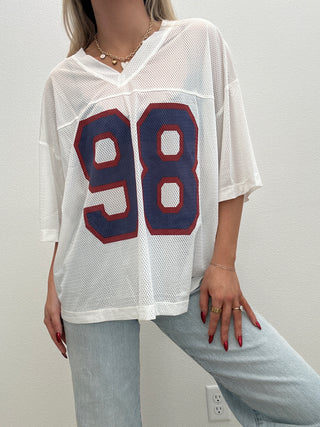 V-Neck Oversized Mesh Jersey