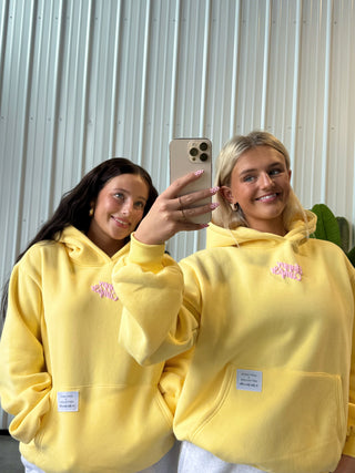 *Drift Exclusive* Happy Camp3r Lemon Yellow Puff Series Hoodie