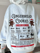 Load image into Gallery viewer, Grey Gingerbread Recipe Christmas Embroider Hoodie
