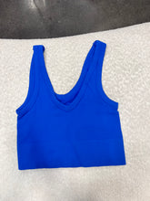 Load image into Gallery viewer, Royal Blue Reversible NikiBiki Crop Top
