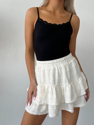 Cream Ruffle Skort