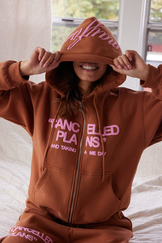 The Mayfair Group "Canceled Plans & Taking A Me Day" Zip-Up Hoodie