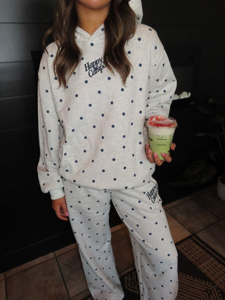 Happy Camp3r Heather Gray Polka Dot Appliqué Hoodie