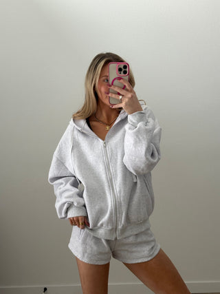 Ash Staple Oversized Zip-Up Hoodie