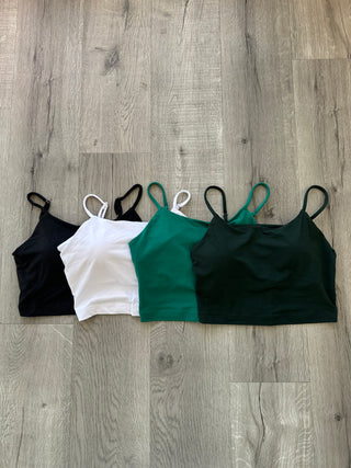 Dark Green Butter Soft Cropped Tank Top