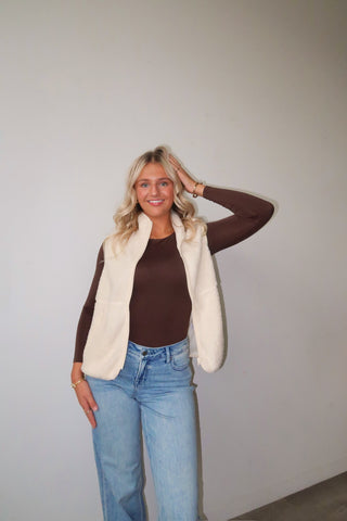 Cream Fleece Vest