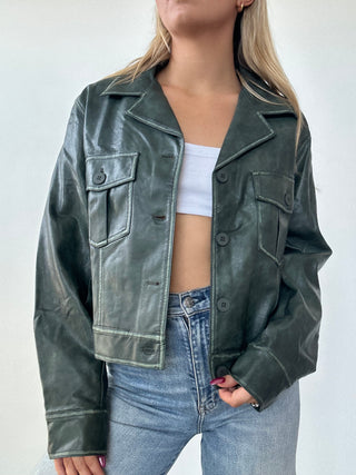 Dark Green Leather Jacket