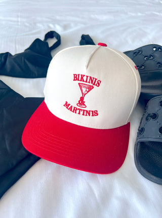 “Bikinis Martinis” Red Trucker Hat